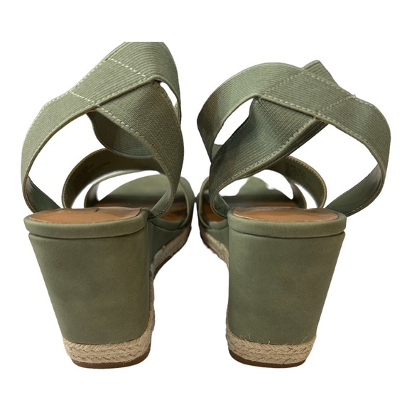 CASLON Green Suede Espadrilles Wedge Sandals Size 8 - Picture 4 of 6